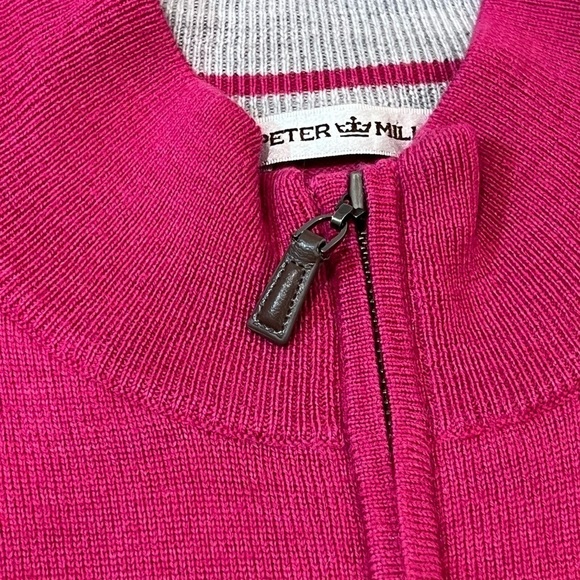 Men’s Size M Peter Millar 100% Wool Magenta Pink Vest Golf Preppy Super Soft - Picture 5 of 8
